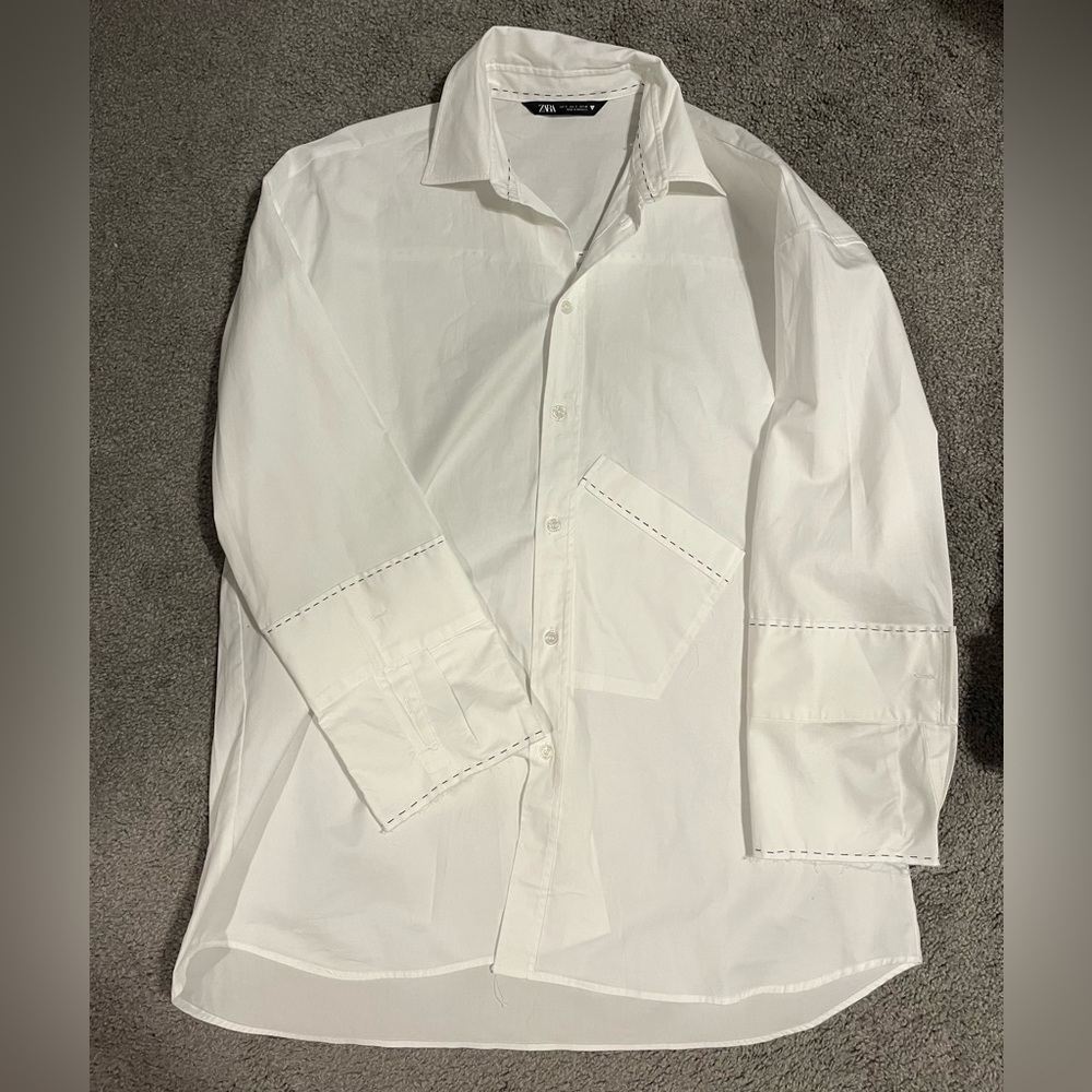 Zara oversized button down top